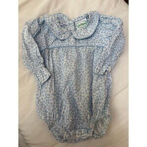 Grace & James Blue White Floral Romper 6 Months